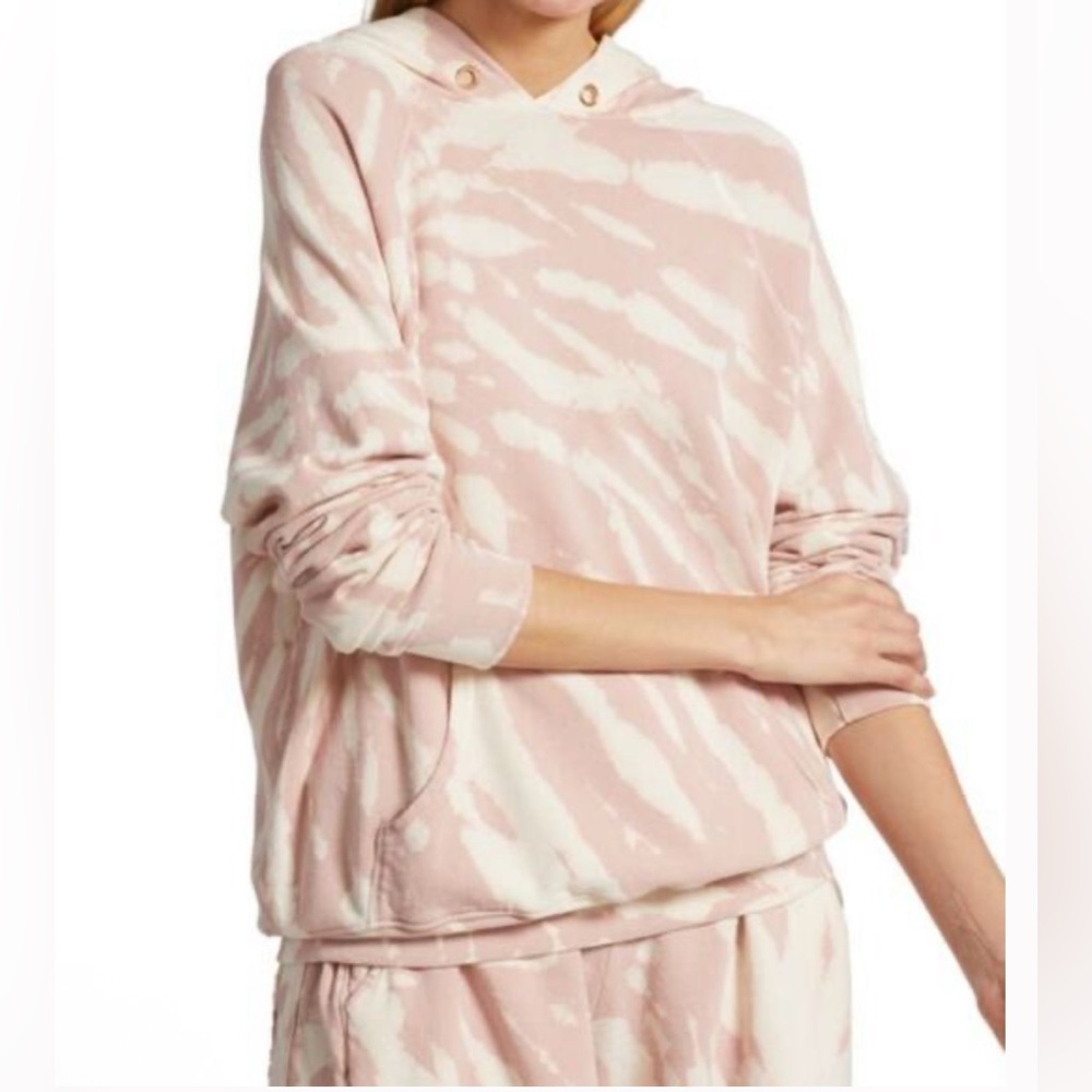 LES TIEN Tie-Dye mauve ivory “Terry Yacht” hoodie size L